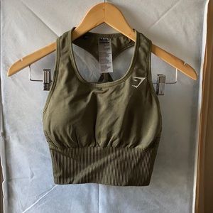 Gymshark Olive Green Sports Bra S